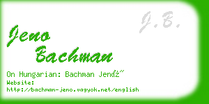 jeno bachman business card